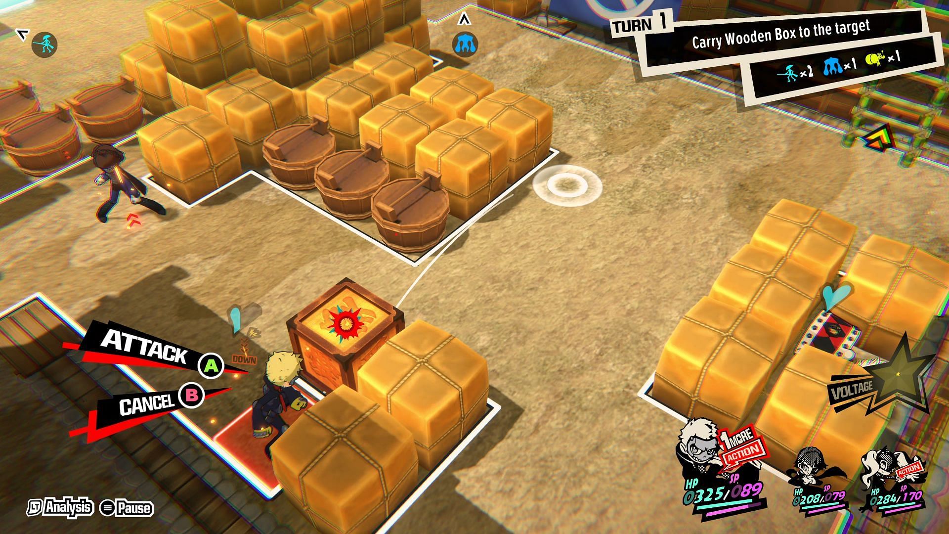 Exploit One More to make all units hit the box (image via Persona 5 Tactica)